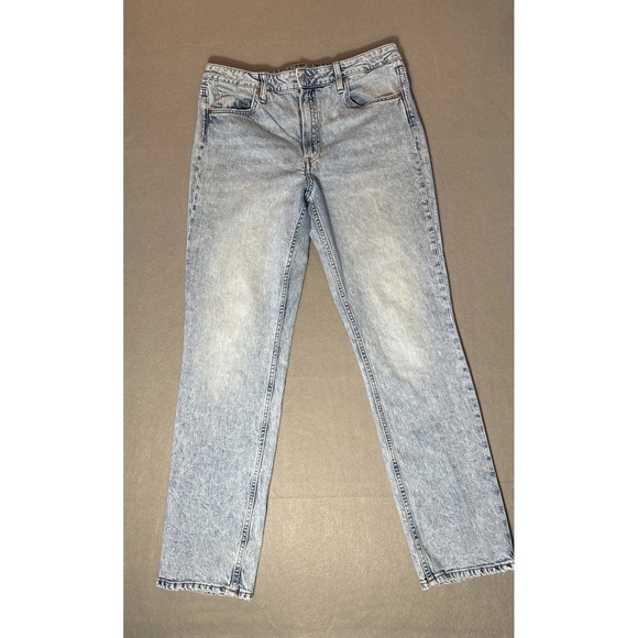 H&M Denim - H&M Women's Acid Wash Denim Straight Regular High Waist Y2K